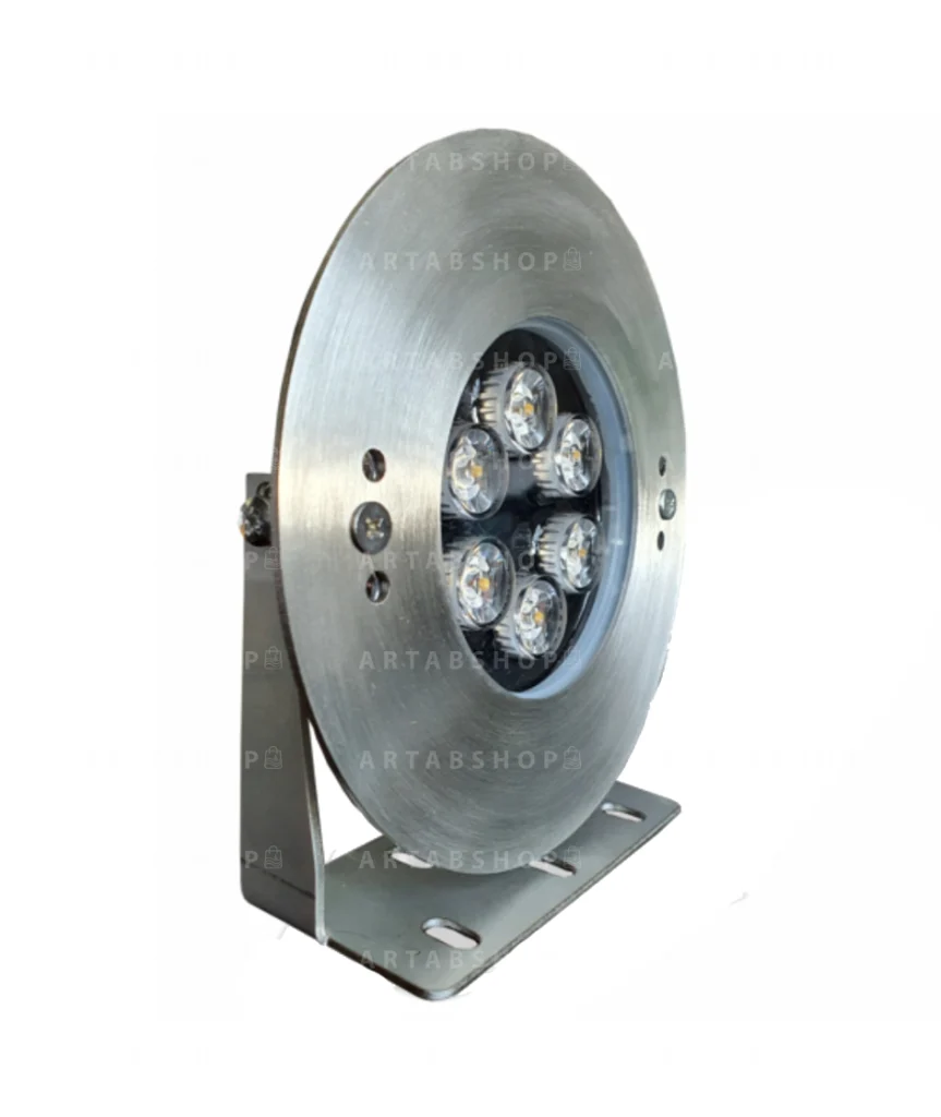 چراغ پایه دار استخری استیل 18 وات فول کالر