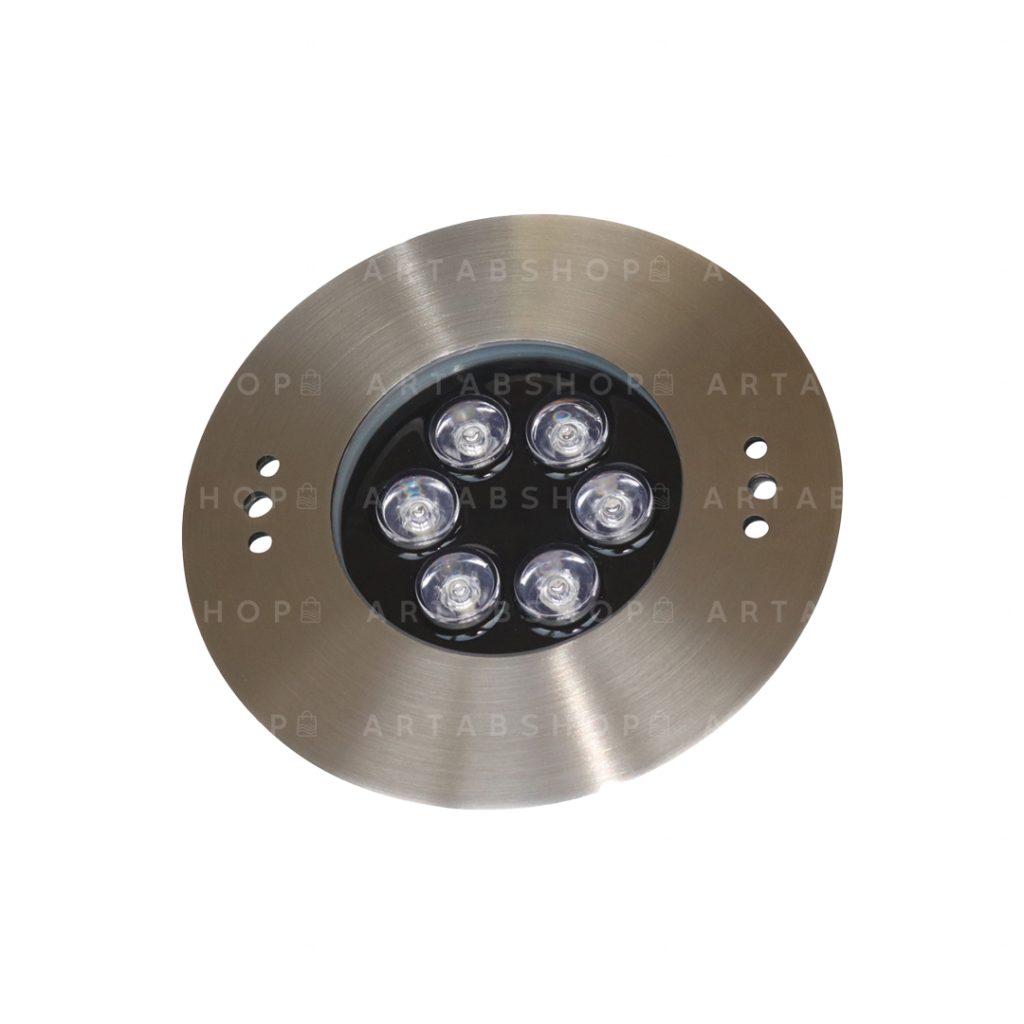 چراغ توکار استخری استیل 18 وات فول کالر