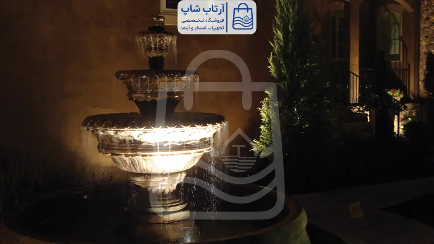 روشنایی آبنما و نازل های فواره
