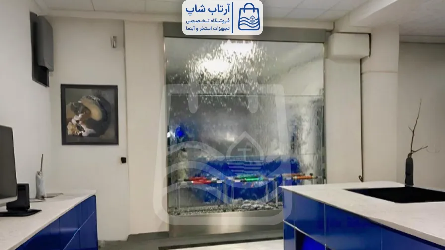 نقش آبنمای شیشه ای در مطب در افزایش آرامش محیطهای درمانی و کلینیکی naghshe-abnamaye-shishei-dar-matab-baraye-afzayeshe