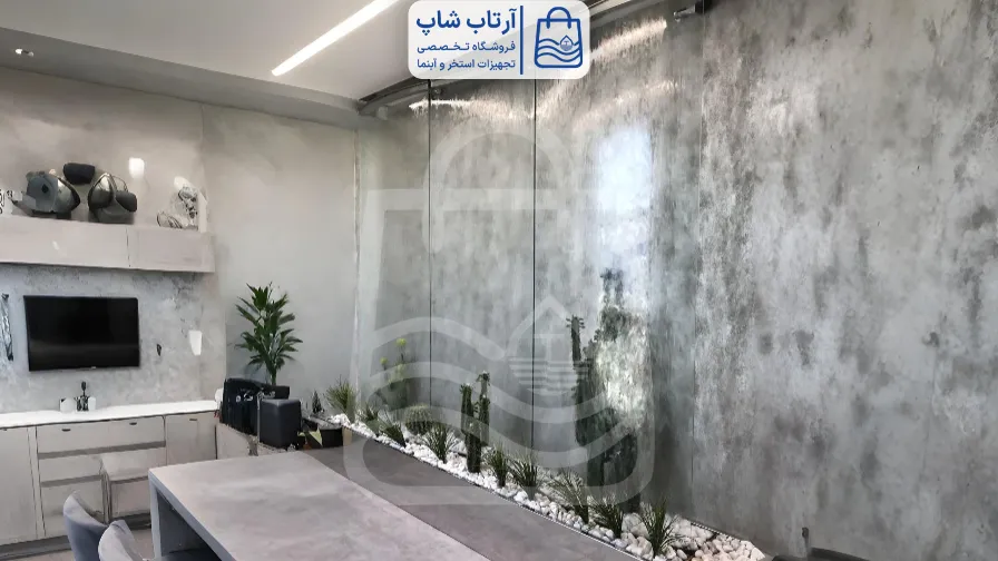 آبنما شیشهای در دکوراسیونهای لوکس انتخابی مدرن و شیک آبنما شیشهای